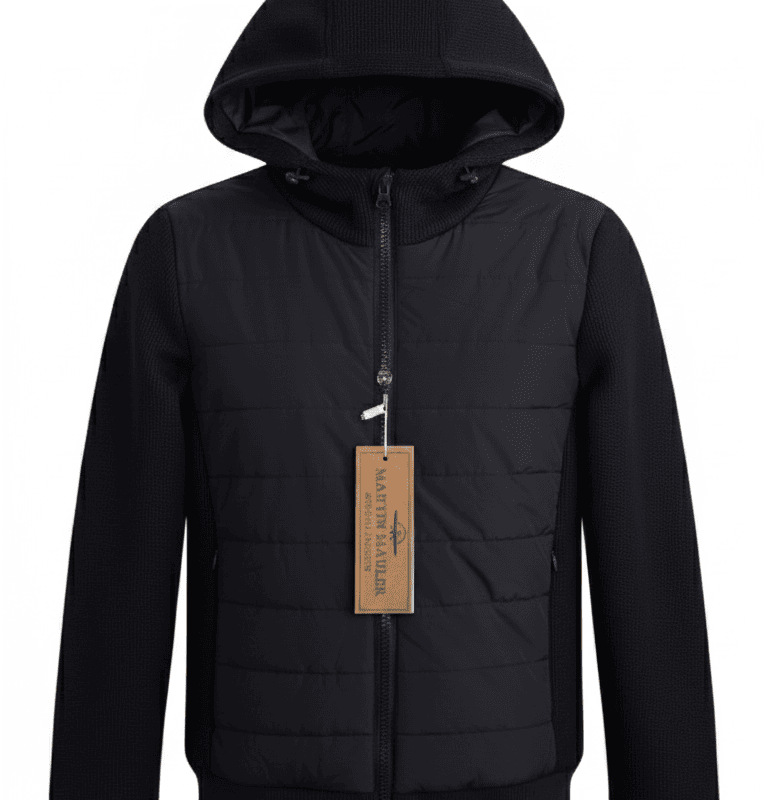 GIUBBOTTO UOMO MISTO MAGLIA C/CAPPUCCIO NAVY