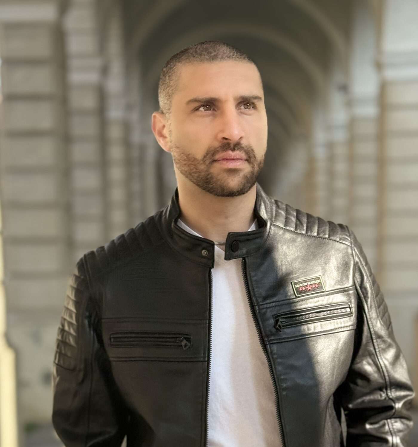 Giacca Biker in Pelle di Vitello Uomo “Motorcycle”