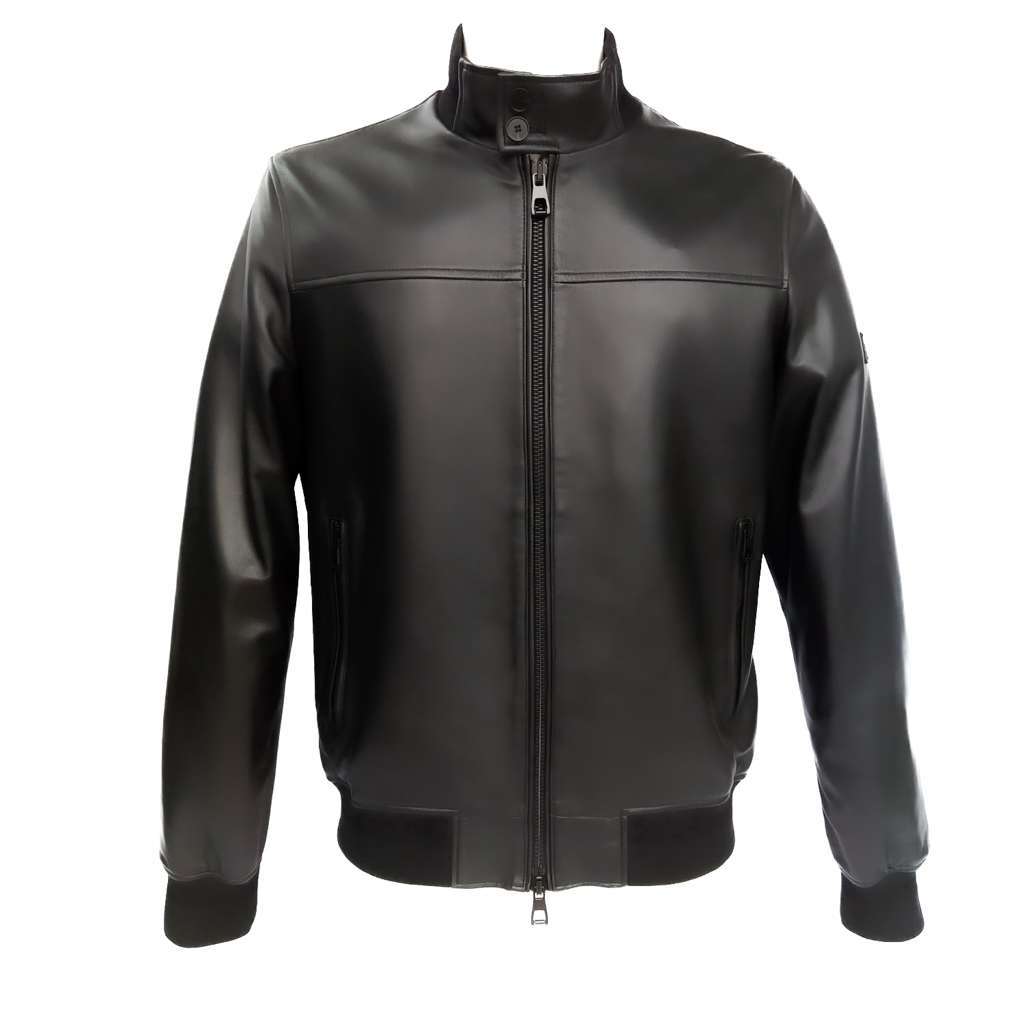Giacca Bomber c/zip in Pelle di Agnello Uomo “Classic” black