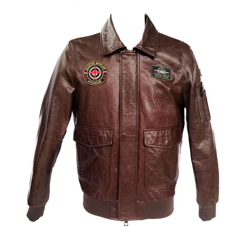 Giacca Pilot in Pelle di Agnello Lavata Uomo