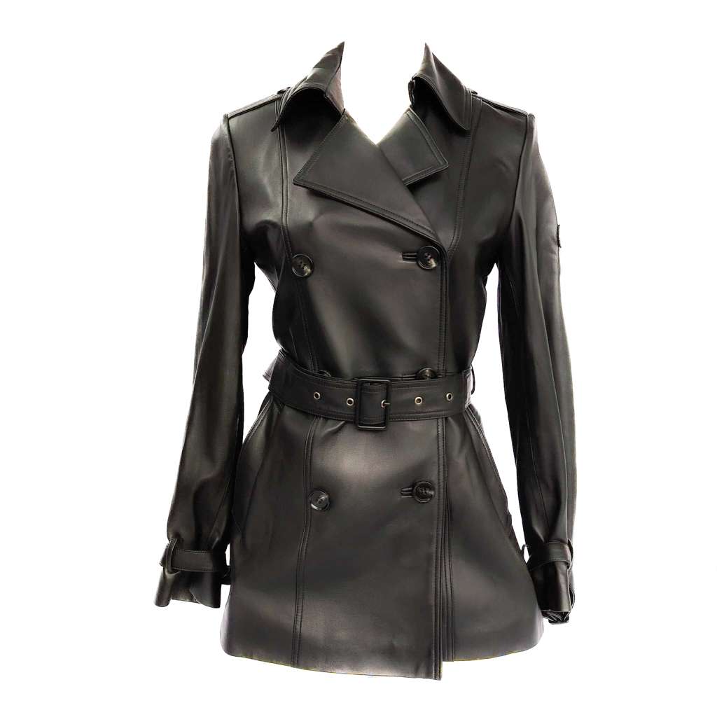 Giacca Trench Doppiopetto in Pelle di Agnello Donna “Classic”