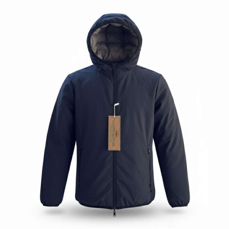 GIUBBOTTO UOMO REVERSIBILE SPALMATO C/CAPPUCCIO NAVY